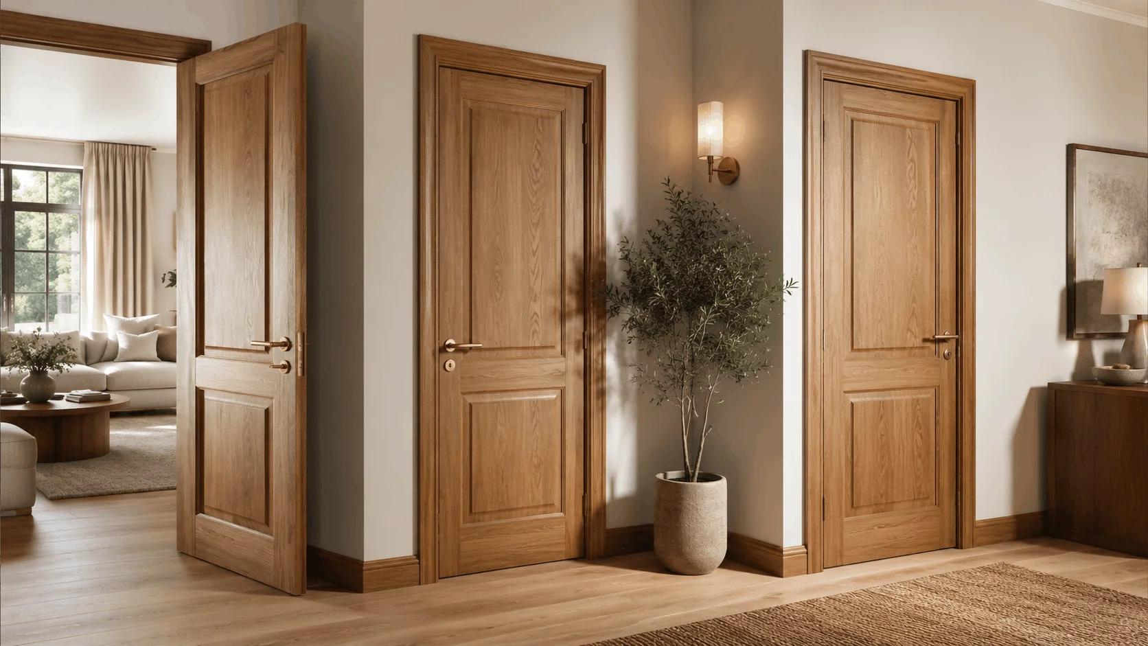 Puertas interiores renovadas por carpintero en Moya